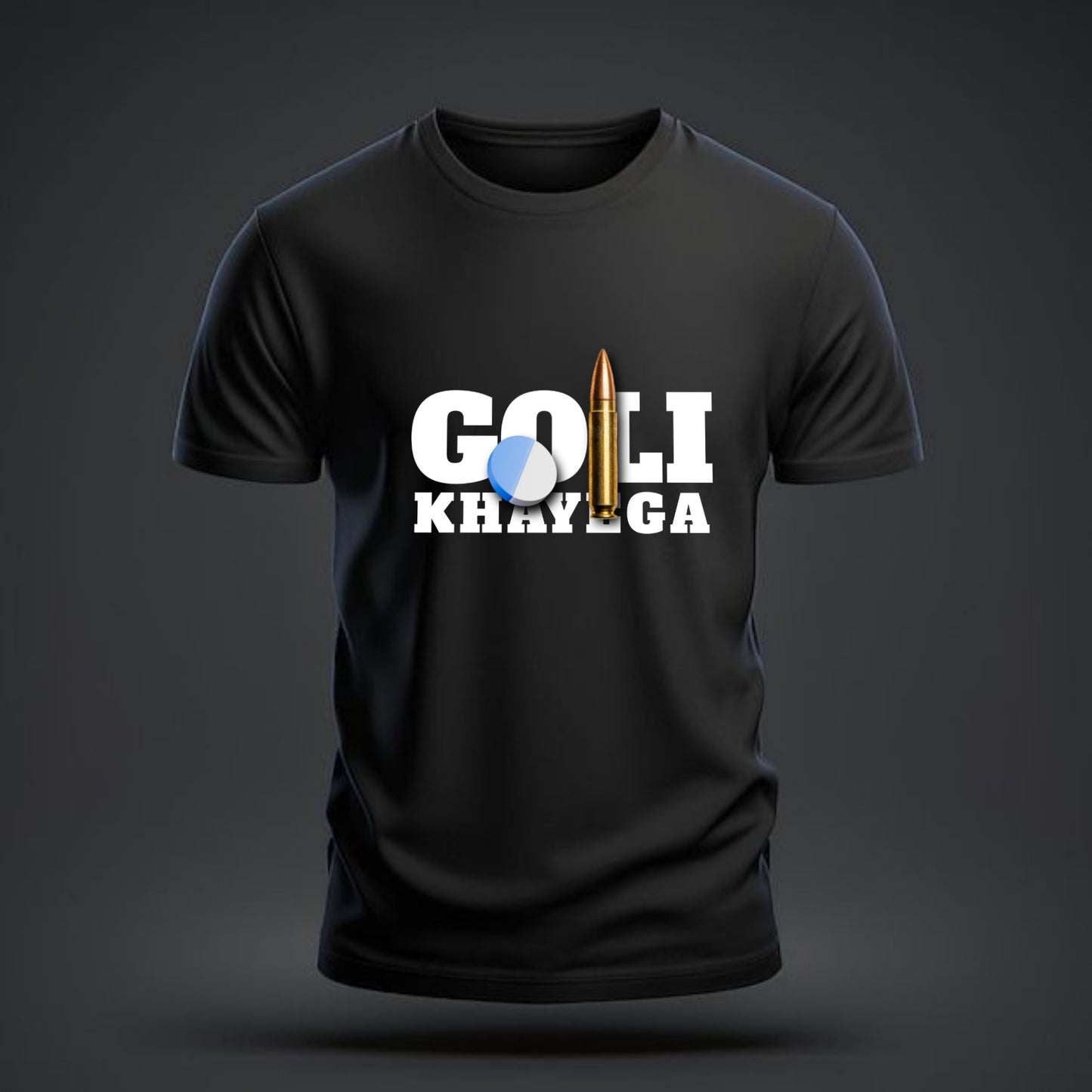 goli khayega new printed Standard Crew T-Shirt