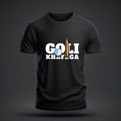 goli khayega new printed Standard Crew T-Shirt
